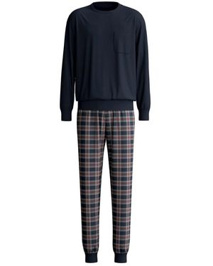CALIDA Nachtkleding ,Veelkleurig ,Katoen Pyjama Met Boorden - Blauw