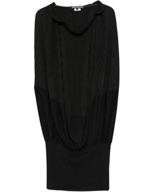 Junya Watanabe Tops ,Zwart ,Mouwloze Top Met Plooi