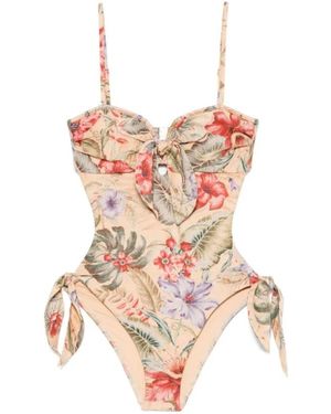Zimmermann Coco Scarf Tie Onepiece Badpak - Roze