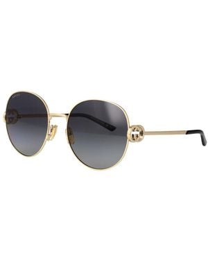 Gucci Interlocking Gg Sonnenbrille Mit Rundem Rahmen - Gelb