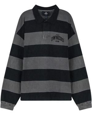 Represent Gestreiftes Poloshirt - Schwarz