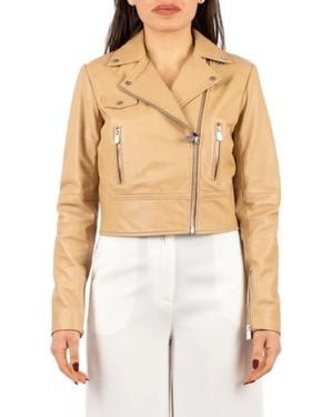 Pinko Leather Jassen - Naturel