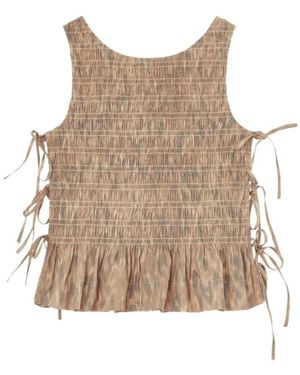 Ganni Tops ,Bruin ,Sleeveless Tops - Naturel
