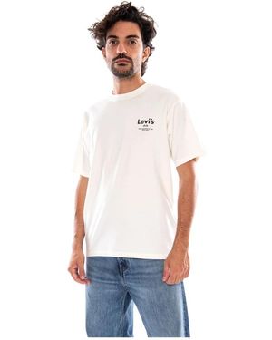 Levi's Tops ,Wit ,Katoen Vintage Fit Graphic Tee Legendarisch Paard
