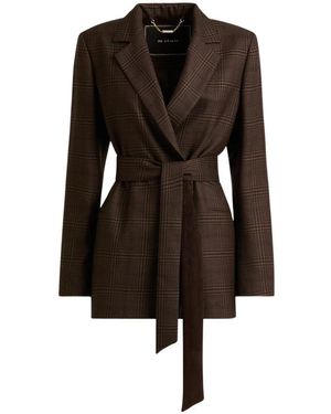 Kiton Jassen ,Bruin ,Kasjmier Kasjmier Glen Plaid Ceintuurblazer