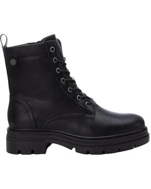 Refresh Schoenen ,Zwart ,Leer Militaire Enkellaars