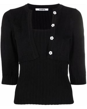 Vivetta Twin-Set Effect Cardigan - Schwarz