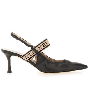 N°21 Slingback Met Logo - Metallic