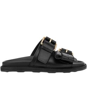 Moschino Schoenen ,Zwart ,Leer Kalfssandalen