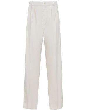 Saint Laurent Straight Trousers - Blanco