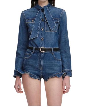 Self-Portrait Playsuits - Blue