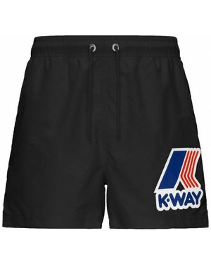 K-Way Badmode ,Zwart ,Nylon Nylon Zwemshorts Rechte Pijp