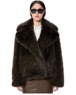 KENZO Faux Fur &Amp; Shearling Jassen - Zwart
