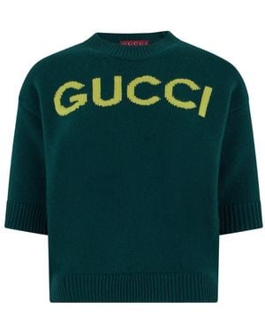 Gucci Round-Neck Knitwear - Green