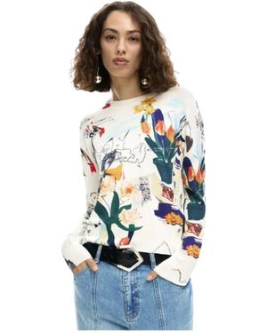 Desigual Hoodies & Sweatvesten ,Wit ,Jers Nantes Lacroix - Blauw