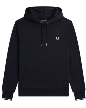 Fred Perry Hoodies & Sweatvesten ,Blauw ,Katoen Tipped Hooded Sweatshirt