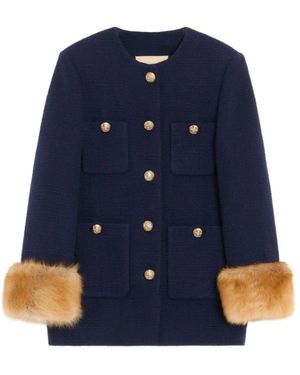 Valentino Garavani Single-Breasted Coats - Blue