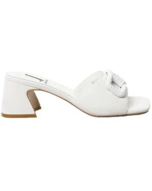Jeannot Heeled Mules - Bianco