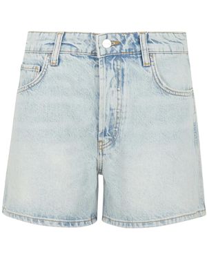 Anine Bing Denim Shorts Met Knoopsluiting - Blauw