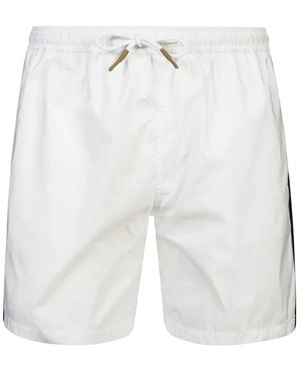 Eleventy Side Band Polyester Shorts - White