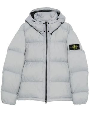 Stone Island Jassen ,Grijs ,Nylon Matt Ripstop Cordura Down Jacket