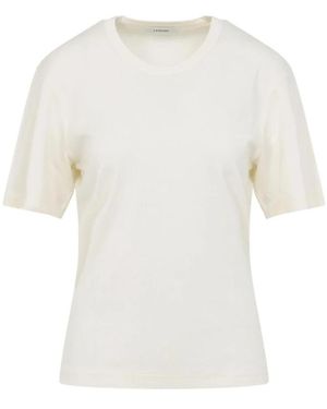 Lemaire Tops ,Wit ,Katoen Rib T-Shirt