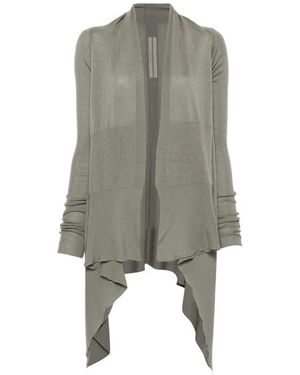Rick Owens Ribbed Shawl Cardigan - Grijs