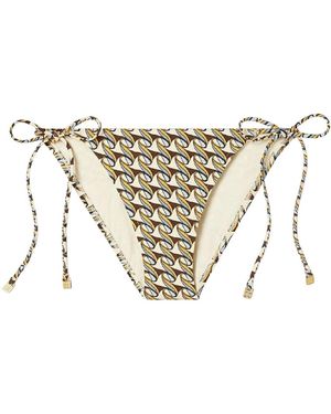 Tory Burch Geometrischer Bikini-Bottom Mit Seitlichen Bändern - Weiß