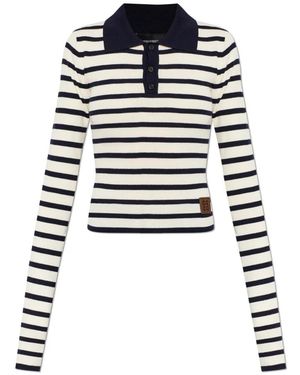 DSquared² Truien & Vesten ,Zwart ,Wol Wol Met Coltrui En Streepjespatroon - Blauw