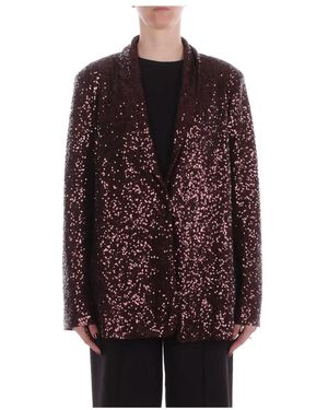 Manila Grace Jassen ,Bruin ,Polyester Sequin Blazer