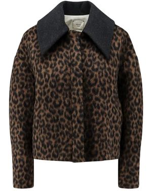 Alysi Jassen ,Veelkleurig ,Katoen Cropped Wool Jacket - Zwart
