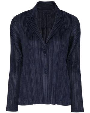 Issey Miyake Pleats Jacke - Blau