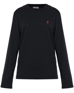 Ami Paris Langarm-T-Shirt - Schwarz