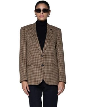 Kaos Jassen ,Bruin ,Polyester Single-Breasted Blazer