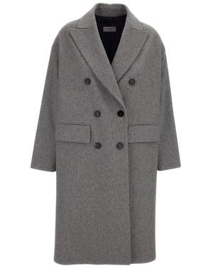 Alberto Biani Double-Breasted Coats - Grey