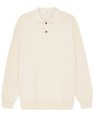 Les Deux Billy Weave Knitted Ls Polo - Wit