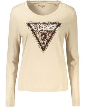 Guess Langarm-T-Shirt - Natur