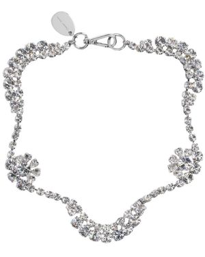 Simone Rocha Accessoires ,Grijs ,Floral Sepal Pendant Necklace - Metallic