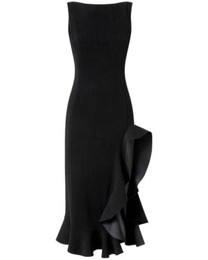 Pinko Fitted Dress With Flounces - Black