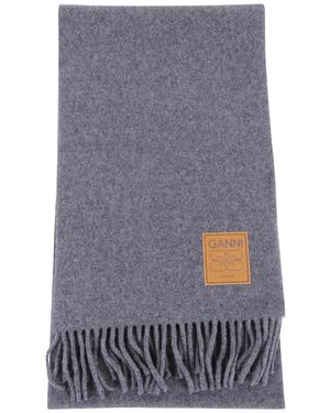 Ganni Winter Scarves - Grey