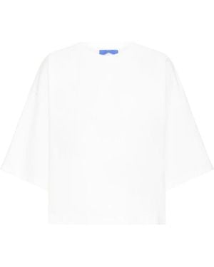 Ball Sportliches Cropped Tee Mit Coolem Print - Weiß