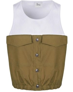 8pm Tops ,Groen ,Katoen Top Adelaide - Wit