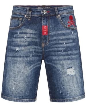 Philipp Plein Denim Shorts - Azul