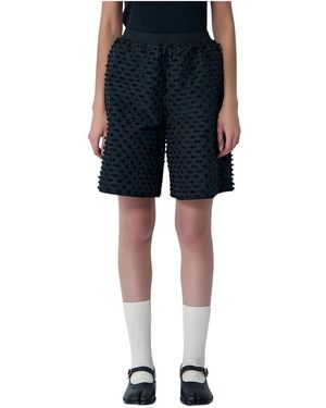 Cecilie Bahnsen Strukturierte Kordelzug-Shorts - Blau