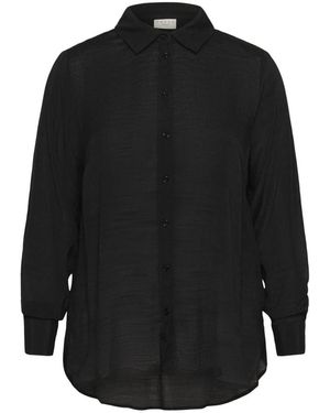 Kaffe Zwart Diep Shirt Met Knoopsluiting