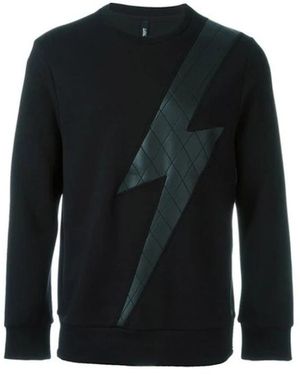 Neil Barrett Hoodies & Sweatvesten ,Zwart ,Katoen Lyocell Sweatshirt