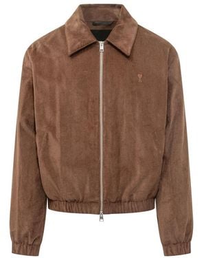 Ami Paris Bomber Jackets - Marron