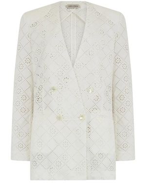 Alberta Ferretti Double-Breasted Blazer - Wit