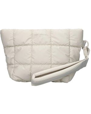 VEE COLLECTIVE Fabric And Faux Leather Clutch - Wit