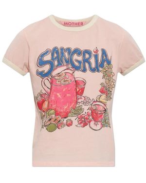Mother Tops ,Roze ,Katoen Lil Goodie Ringer T-Shirt